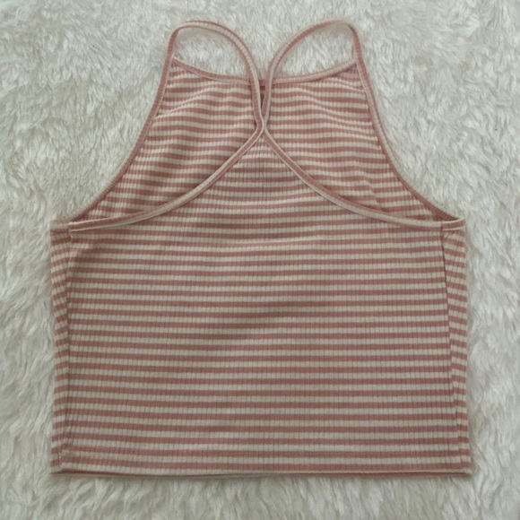 Pink and white stripped halter top. - Picture 2 of 3